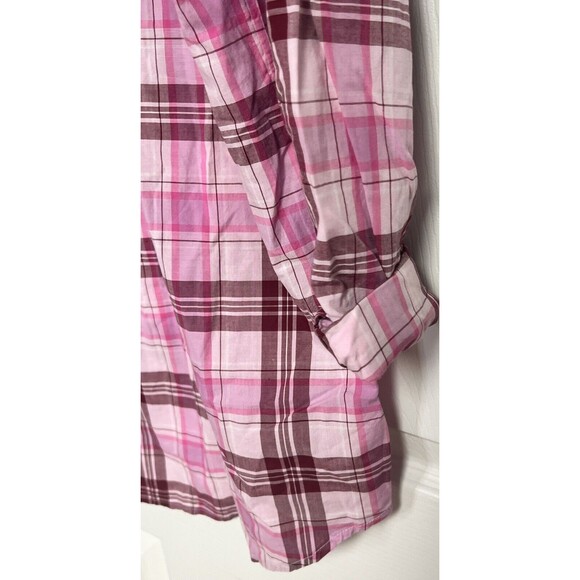 NWT BP Oversized Pink Plaid Button Down Shirt Size Small Buttons - Picture 3 of 8